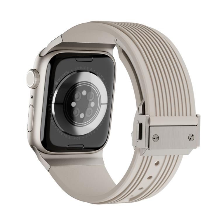 For Apple Watch 46mm / 49mm / 45mm / 44mm Kalebol High Elasticity L-shaped Nail Silicone Strap(Starlight) - free shipping - PMC TechLife - Order now!