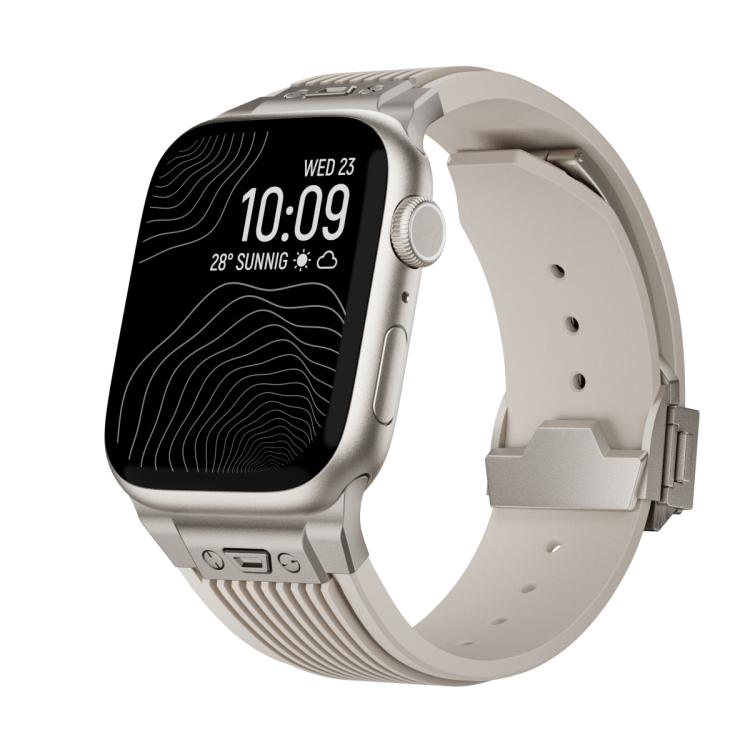 For Apple Watch 42mm / 41mm / 40mm / 38mm Kalebol High Elasticity L-shaped Nail Silicone Strap(Starlight) - free shipping - PMC TechLife - Order now!