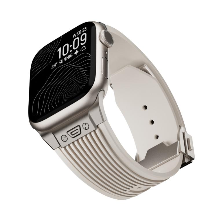 For Apple Watch 42mm / 41mm / 40mm / 38mm Kalebol High Elasticity L-shaped Nail Silicone Strap(Starlight) - free shipping - PMC TechLife - Order now!