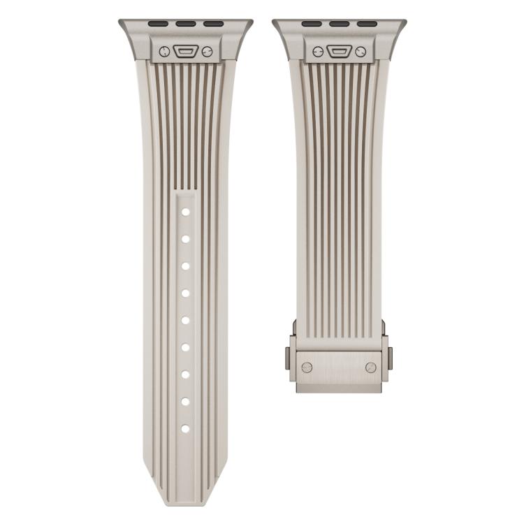 For Apple Watch 42mm / 41mm / 40mm / 38mm Kalebol High Elasticity L-shaped Nail Silicone Strap(Starlight) - free shipping - PMC TechLife - Order now!