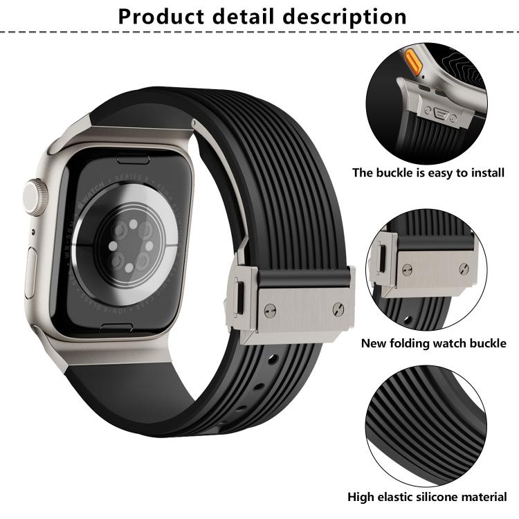 For Apple Watch 42mm / 41mm / 40mm / 38mm Kalebol High Elasticity L-shaped Nail Silicone Strap(Orange) - Watch Bands by Kalebol | Online Shopping South Africa | PMC TechLife | Buy Now Pay Later Mobicred