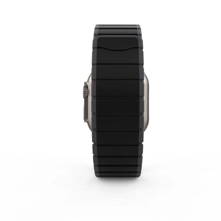 For Apple Watch 46mm / 49mm / 45mm / 44mm Kalebol Magnetic Silicone Strap(Black Grey) - Watch Bands by Kalebol | Online Shopping South Africa | PMC TechLife | Buy Now Pay Later Mobicred