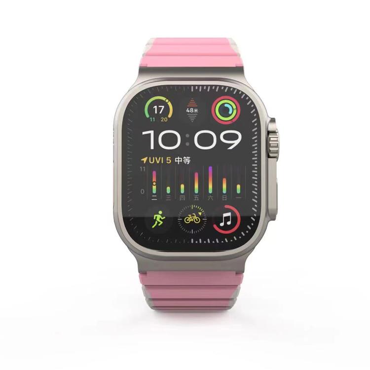 For Apple Watch 42mm / 41mm / 40mm / 38mm Kalebol Magnetic Silicone Strap(Pink) - Watch Bands by Kalebol | Online Shopping South Africa | PMC TechLife | Buy Now Pay Later Mobicred