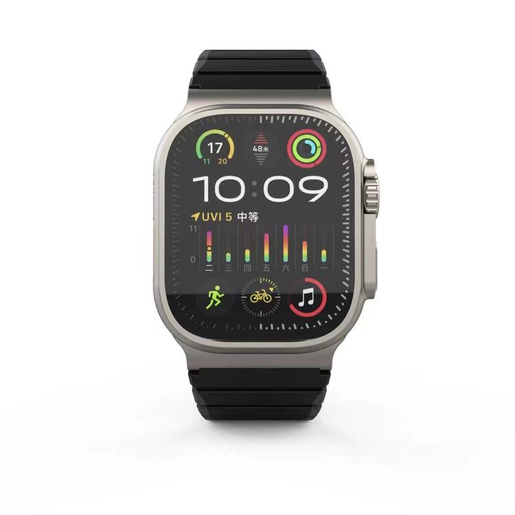 For Apple Watch 42mm / 41mm / 40mm / 38mm Kalebol Magnetic Silicone Strap(Black Grey) - Watch Bands by Kalebol | Online Shopping South Africa | PMC TechLife | Buy Now Pay Later Mobicred