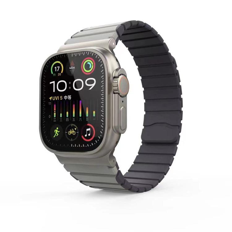 For Apple Watch 42mm / 41mm / 40mm / 38mm Kalebol Magnetic Silicone Strap(Grey) - Watch Bands by Kalebol | Online Shopping South Africa | PMC TechLife | Buy Now Pay Later Mobicred