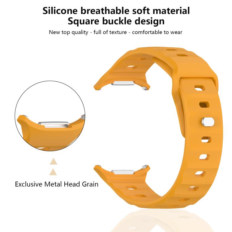 For Samsung Galaxy Watch Ultra 47mm / Ultra 2025 Kalebol Square Buckle Silicone Watch Band(Yellow) - free shipping - PMc TechLife - Order now!