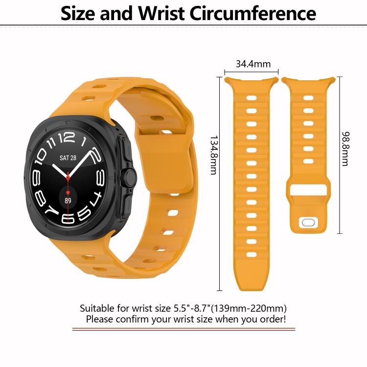 For Samsung Galaxy Watch Ultra 47mm / Ultra 2025 Kalebol Square Buckle Silicone Watch Band(Yellow) - free shipping - PMc TechLife - Order now!