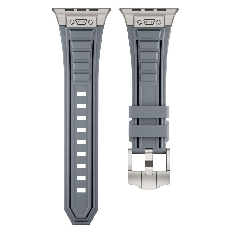 For Apple Watch 46mm / 49mm / 45mm / 44mm Kalebol High Stretch Silicone Armor Watch Band(Titanium Grey) - free shipping - PMc TechLife - Order now!
