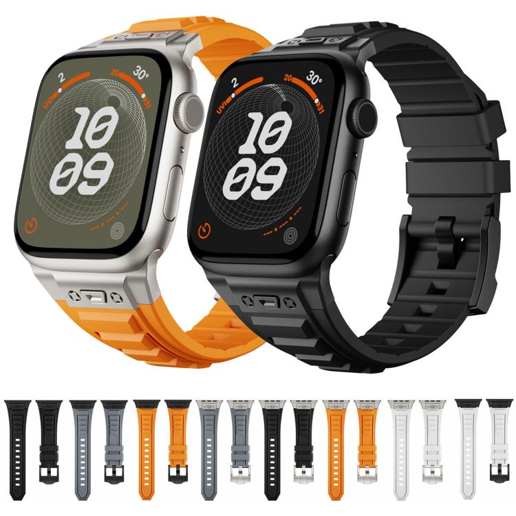 For Apple Watch 46mm / 49mm / 45mm / 44mm Kalebol High Stretch Silicone Armor Watch Band(Titanium Grey) - free shipping - PMc TechLife - Order now!