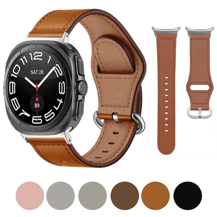 For Samsung Galaxy Watch Ultra 47mm / Ultra 2025 Kalebol Genuine Leather Watch Band(Cocoa) - free shipping - PMc TechLife - Order now!
