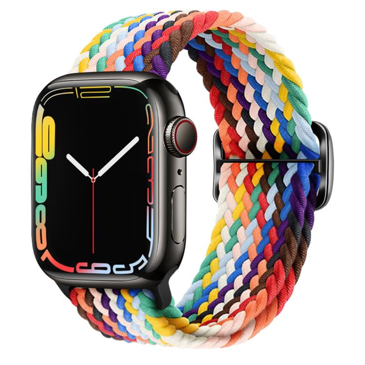 For Apple Watch 46mm / 49mm / 45mm / 44mm Kalebol Eight Buckle Nylon Braided Watch Band(Rainbow) - Watch Bands by Kalebol | Online Shopping South Africa | PMC TechLife | Buy Now Pay Later Mobicred