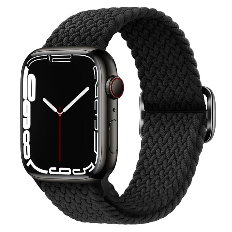 For Apple Watch 46mm / 49mm / 45mm / 44mm Kalebol Eight Buckle Nylon Braided Watch Band(Black) - Watch Bands by Kalebol | Online Shopping South Africa | PMC TechLife | Buy Now Pay Later Mobicred
