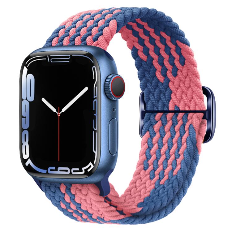For Apple Watch 42mm / 41mm / 40mm / 38mm Kalebol Eight Buckle Nylon Braided Watch Band(Blue Pink) - Watch Bands by Kalebol | Online Shopping South Africa | PMC TechLife | Buy Now Pay Later Mobicred