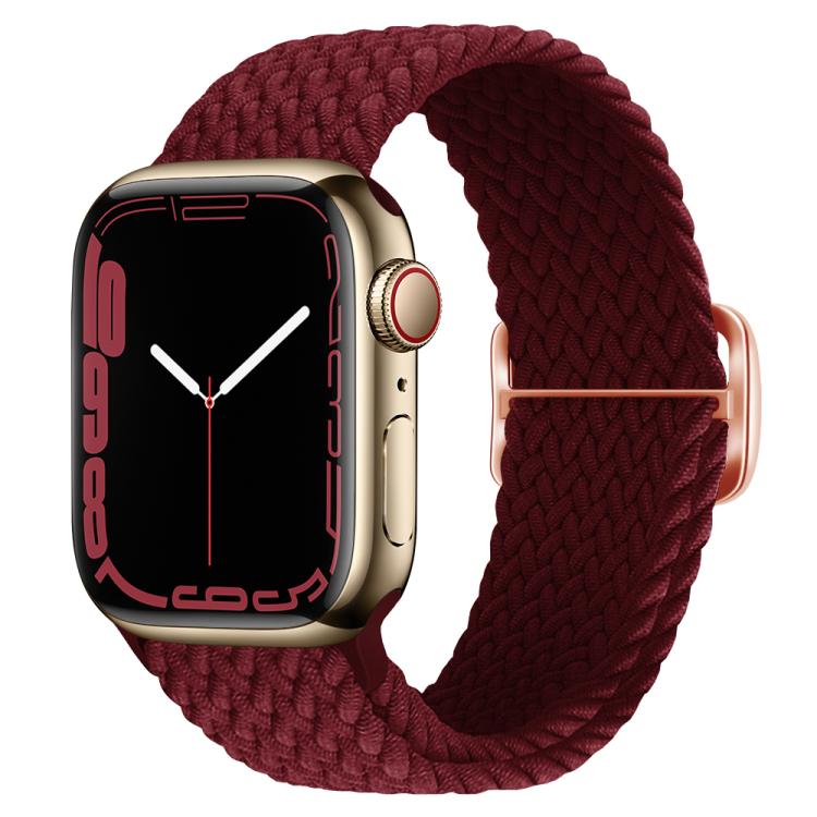For Apple Watch 42mm / 41mm / 40mm / 38mm Kalebol Eight Buckle Nylon Braided Watch Band(Wine Red) - Watch Bands by Kalebol | Online Shopping South Africa | PMC TechLife | Buy Now Pay Later Mobicred