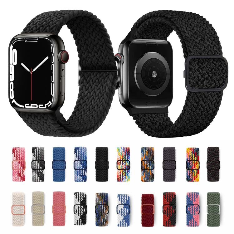 For Apple Watch 42mm / 41mm / 40mm / 38mm Kalebol Eight Buckle Nylon Braided Watch Band(Black) - Watch Bands by Kalebol | Online Shopping South Africa | PMC TechLife | Buy Now Pay Later Mobicred