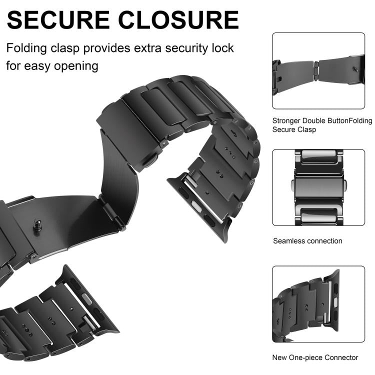 For Apple Watch 46mm / 49mm / 45mm / 44mm Kalebol Tooling Metal Zinc Alloy Watch Band(Black) - free shipping - PMc TechLife - Order now!
