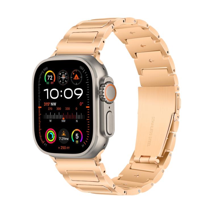 For Apple Watch 46mm / 49mm / 45mm / 44mm Kalebol Tooling Metal Zinc Alloy Watch Band(Rose Gold) - free shipping - PMc TechLife - Order now!