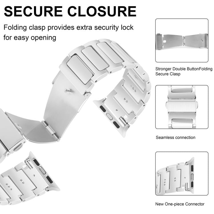 For Apple Watch 46mm / 49mm / 45mm / 44mm Kalebol Tooling Metal Zinc Alloy Watch Band(Silver) - free shipping - PMc TechLife - Order now!