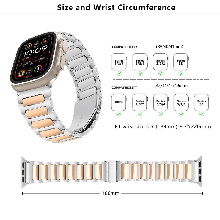 For Apple Watch 42mm / 41mm / 40mm / 38mm Kalebol Tooling Metal Zinc Alloy Watch Band(Black Rose Gold) - free shipping - PMc TechLife - Order now!