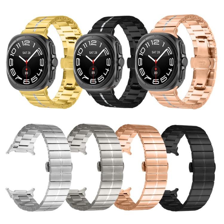 For Samsung Galaxy Watch Ultra 47mm Kalebol One-bead Stainless Steel Watch Band(Gold Silver) - free shipping - PMc TechLife - Order now!