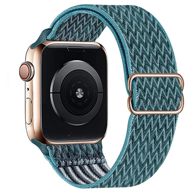 For Apple Watch 46mm / 49mm / 45mm / 44mm Kalebol Eight Buckle Wavy Braided Nylon Watch Band(Emerald Green) - Watch Bands by Kalebol | Online Shopping South Africa | PMC TechLife | Buy Now Pay Later Mobicred