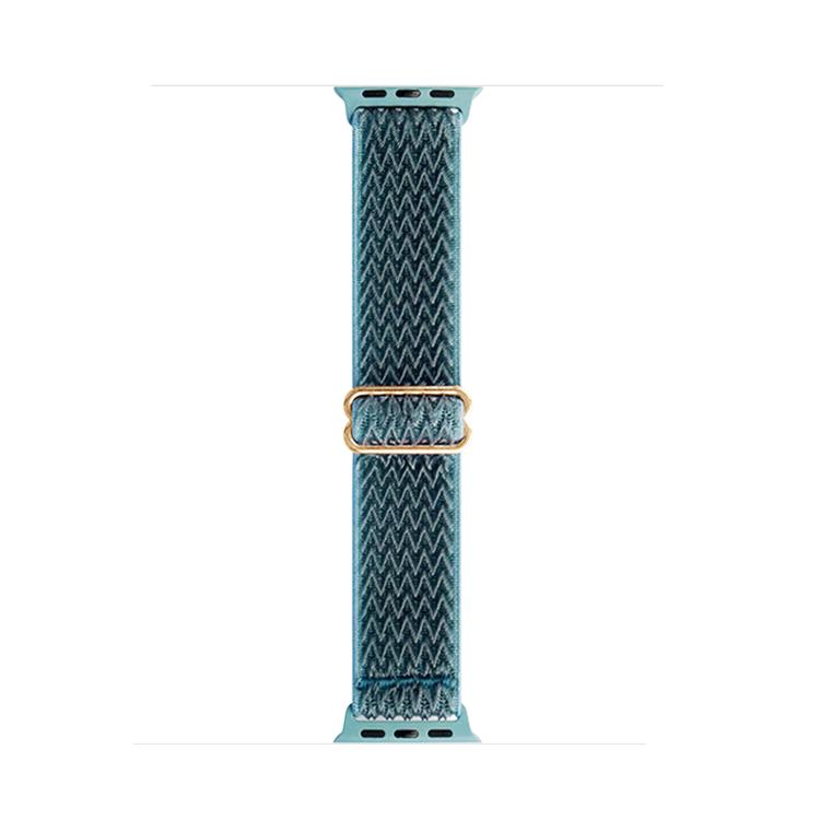 For Apple Watch 46mm / 49mm / 45mm / 44mm Kalebol Eight Buckle Wavy Braided Nylon Watch Band(Emerald Green) - Watch Bands by Kalebol | Online Shopping South Africa | PMC TechLife | Buy Now Pay Later Mobicred