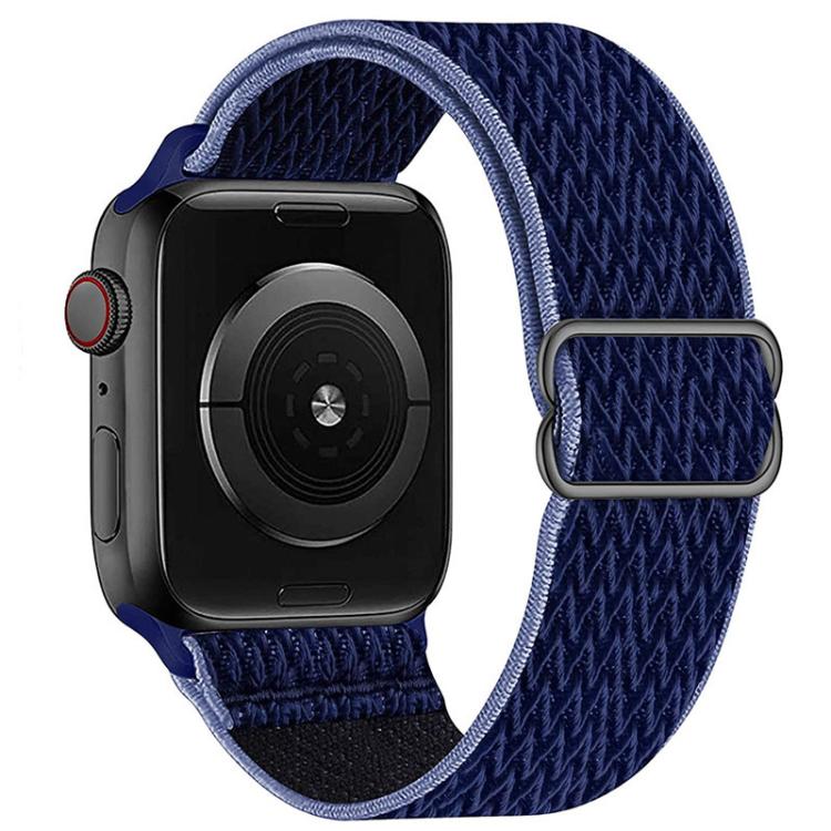 For Apple Watch 46mm / 49mm / 45mm / 44mm Kalebol Eight Buckle Wavy Braided Nylon Watch Band(Navy Blue) - Watch Bands by Kalebol | Online Shopping South Africa | PMC TechLife | Buy Now Pay Later Mobicred