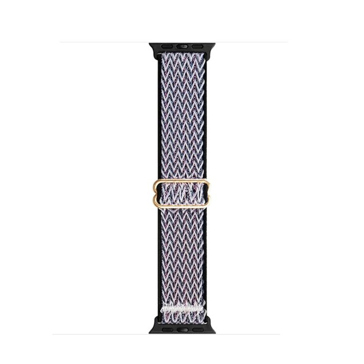 For Apple Watch 46mm / 49mm / 45mm / 44mm Kalebol Eight Buckle Wavy Braided Nylon Watch Band(Black Grey) - Watch Bands by Kalebol | Online Shopping South Africa | PMC TechLife | Buy Now Pay Later Mobicred