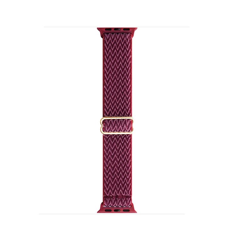 For Apple Watch 46mm / 49mm / 45mm / 44mm Kalebol Eight Buckle Wavy Braided Nylon Watch Band(Wine Red) - Watch Bands by Kalebol | Online Shopping South Africa | PMC TechLife | Buy Now Pay Later Mobicred