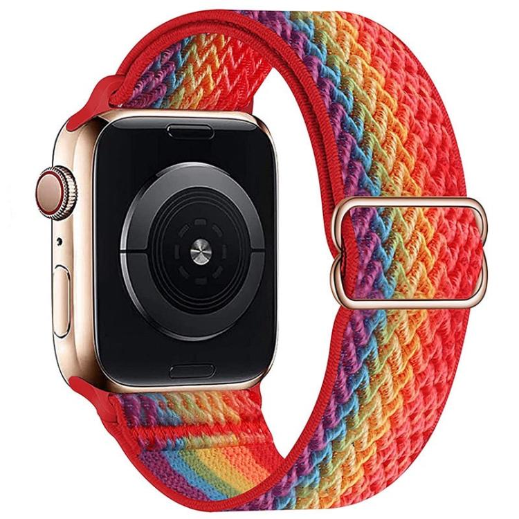 For Apple Watch 42mm / 41mm / 40mm / 38mm Kalebol Eight Buckle Wavy Braided Nylon Watch Band(Rainbow) - Watch Bands by Kalebol | Online Shopping South Africa | PMC TechLife | Buy Now Pay Later Mobicred