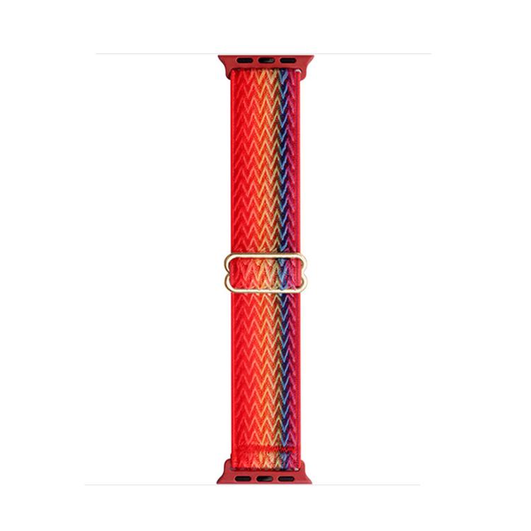 For Apple Watch 42mm / 41mm / 40mm / 38mm Kalebol Eight Buckle Wavy Braided Nylon Watch Band(Rainbow) - Watch Bands by Kalebol | Online Shopping South Africa | PMC TechLife | Buy Now Pay Later Mobicred