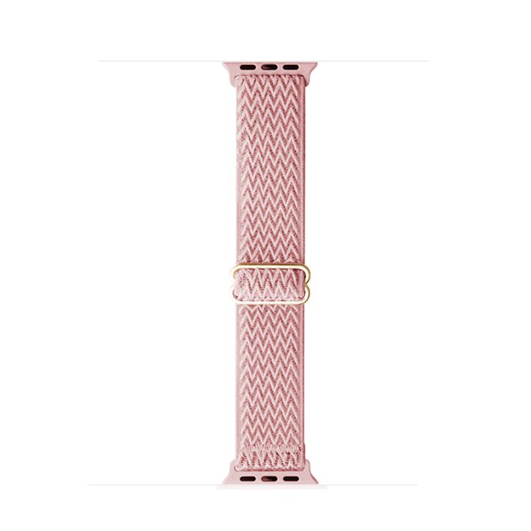 For Apple Watch 42mm / 41mm / 40mm / 38mm Kalebol Eight Buckle Wavy Braided Nylon Watch Band(Pink) - Watch Bands by Kalebol | Online Shopping South Africa | PMC TechLife | Buy Now Pay Later Mobicred