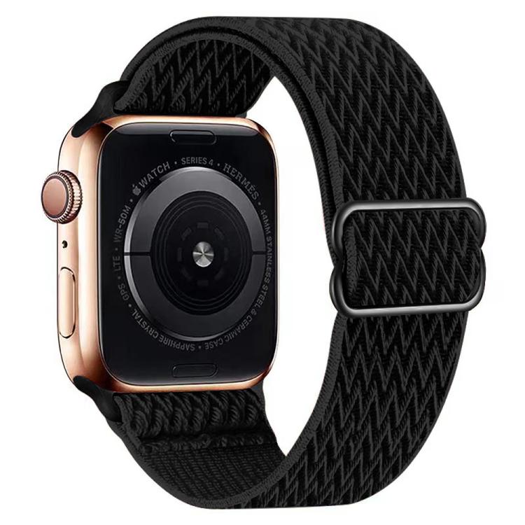 For Apple Watch 42mm / 41mm / 40mm / 38mm Kalebol Eight Buckle Wavy Braided Nylon Watch Band(Black) - Watch Bands by Kalebol | Online Shopping South Africa | PMC TechLife | Buy Now Pay Later Mobicred