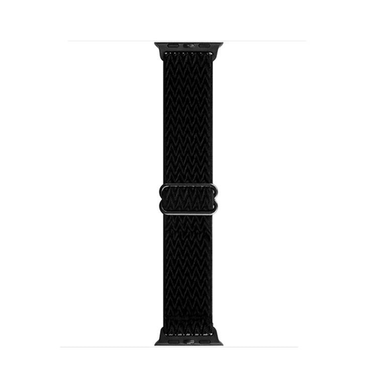 For Apple Watch 42mm / 41mm / 40mm / 38mm Kalebol Eight Buckle Wavy Braided Nylon Watch Band(Black) - Watch Bands by Kalebol | Online Shopping South Africa | PMC TechLife | Buy Now Pay Later Mobicred