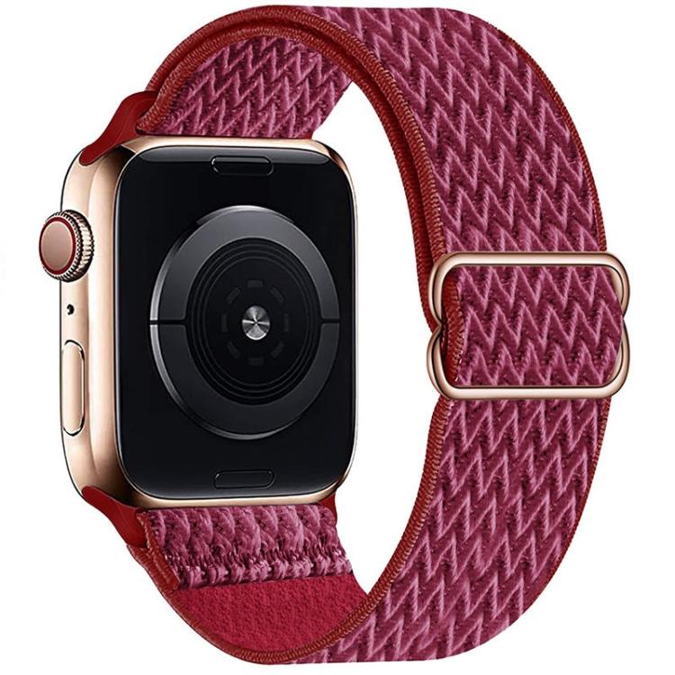 For Apple Watch 42mm / 41mm / 40mm / 38mm Kalebol Eight Buckle Wavy Braided Nylon Watch Band(Wine Red) - Watch Bands by Kalebol | Online Shopping South Africa | PMC TechLife | Buy Now Pay Later Mobicred