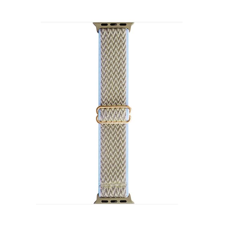 For Apple Watch 42mm / 41mm / 40mm / 38mm Kalebol Eight Buckle Wavy Braided Nylon Watch Band(Apricot) - Watch Bands by Kalebol | Online Shopping South Africa | PMC TechLife | Buy Now Pay Later Mobicred