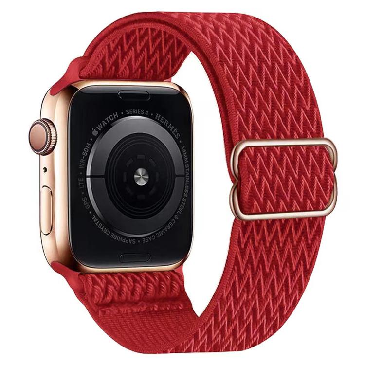 For Apple Watch 42mm / 41mm / 40mm / 38mm Kalebol Eight Buckle Wavy Braided Nylon Watch Band(Red) - Watch Bands by Kalebol | Online Shopping South Africa | PMC TechLife | Buy Now Pay Later Mobicred