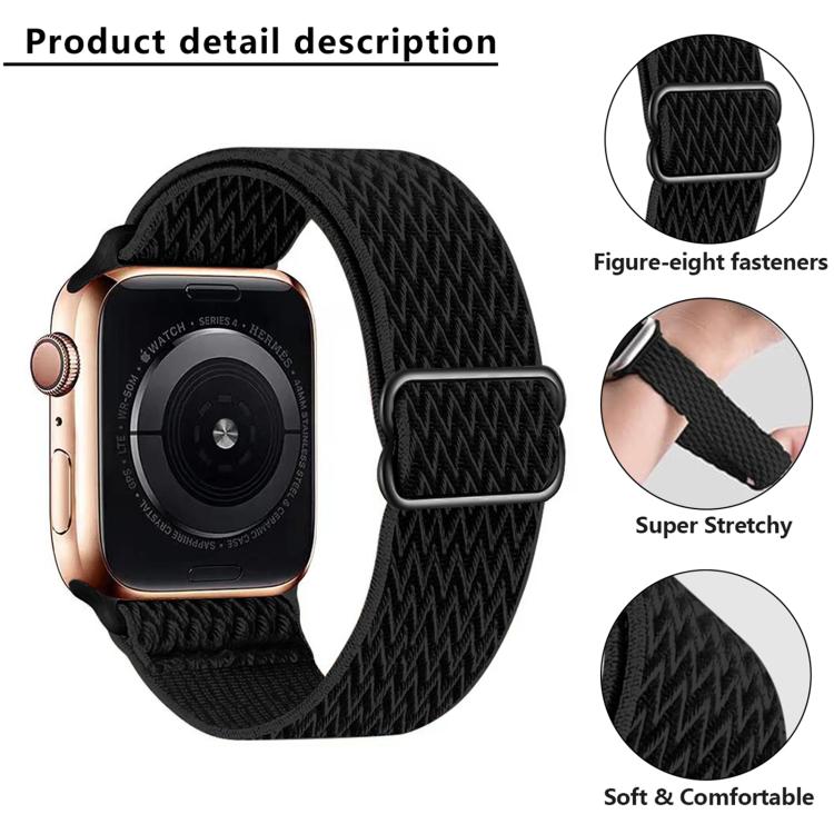 For Apple Watch 42mm / 41mm / 40mm / 38mm Kalebol Eight Buckle Wavy Braided Nylon Watch Band(White) - Watch Bands by Kalebol | Online Shopping South Africa | PMC TechLife | Buy Now Pay Later Mobicred