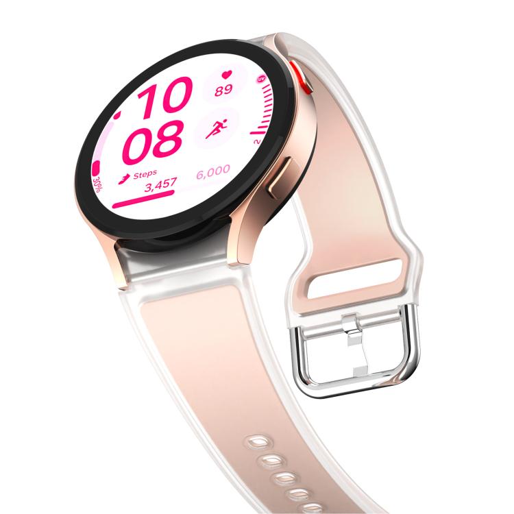 For Samsung Galaxy Watch 7  / 6 / 5 / 4 Kalebol Glacier Transparent Silicone Watch Band(Pink) - free shipping - PMc TechLife - Order now!