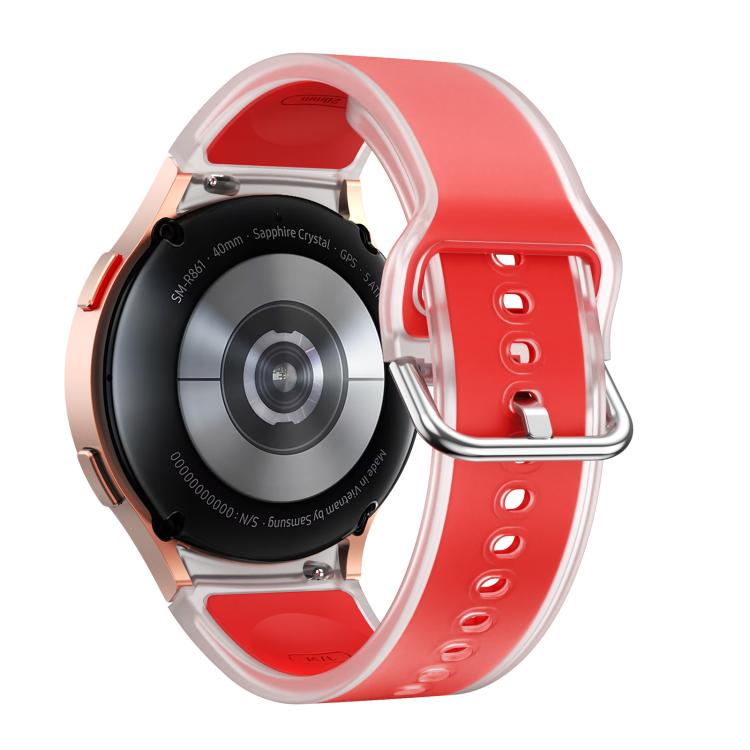 For Samsung Galaxy Watch 7  / 6 / 5 / 4 Kalebol Glacier Transparent Silicone Watch Band(Red) - free shipping - PMc TechLife - Order now!