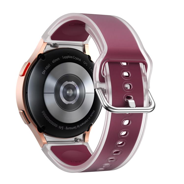 For Samsung Galaxy Watch 7  / 6 / 5 / 4 Kalebol Glacier Transparent Silicone Watch Band(Wine Red) - free shipping - PMc TechLife - Order now!