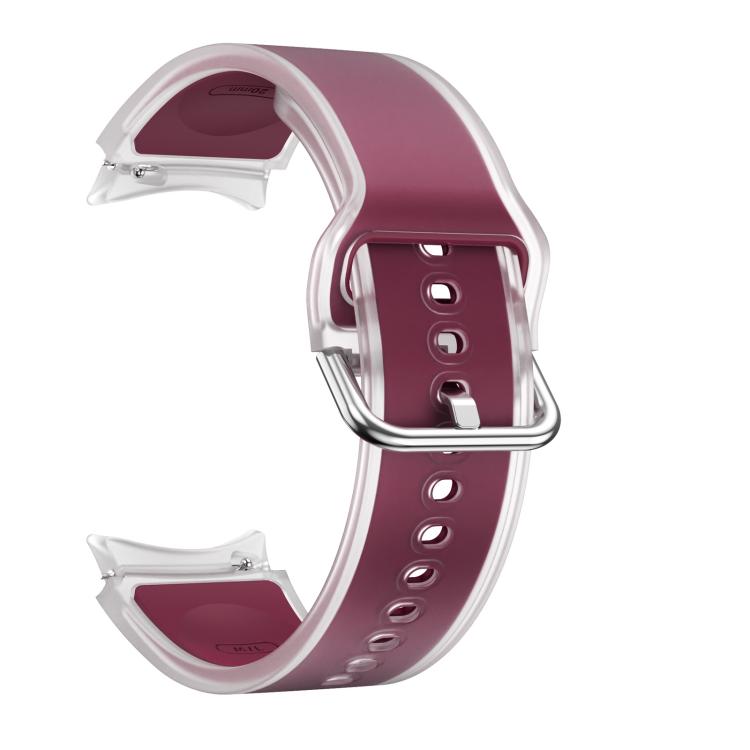 For Samsung Galaxy Watch 7  / 6 / 5 / 4 Kalebol Glacier Transparent Silicone Watch Band(Wine Red) - free shipping - PMc TechLife - Order now!