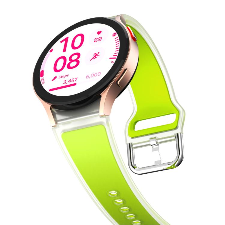 For Samsung Galaxy Watch 7  / 6 / 5 / 4 Kalebol Glacier Transparent Silicone Watch Band(Lime) - free shipping - PMc TechLife - Order now!