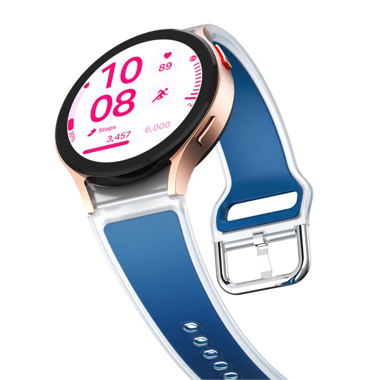 For Samsung Galaxy Watch 7  / 6 / 5 / 4 Kalebol Glacier Transparent Silicone Watch Band(Cyan-blue) - free shipping - PMc TechLife - Order now!