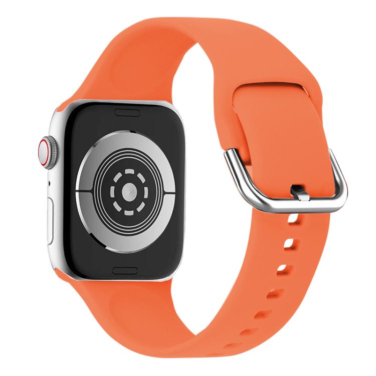 For Apple Watch 46mm / 49mm / 45mm / 44mm Kalebol Metal Pin Buckle Silicone Watch Band(Orange) - Watch Bands by Kalebol | Online Shopping South Africa | PMC TechLife | Buy Now Pay Later Mobicred