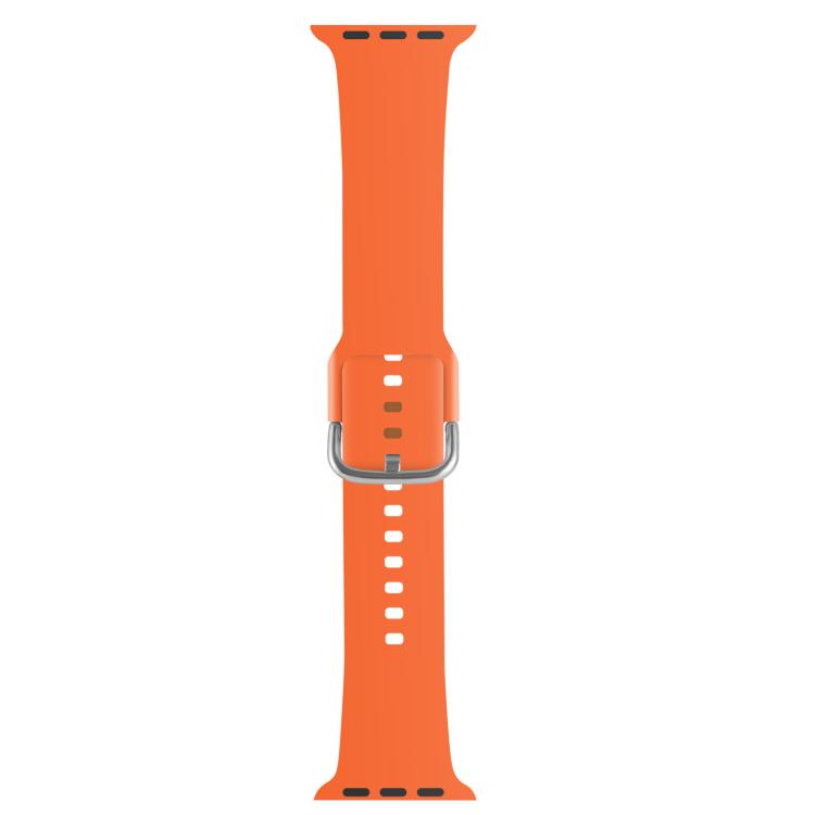 For Apple Watch 46mm / 49mm / 45mm / 44mm Kalebol Metal Pin Buckle Silicone Watch Band(Orange) - Watch Bands by Kalebol | Online Shopping South Africa | PMC TechLife | Buy Now Pay Later Mobicred
