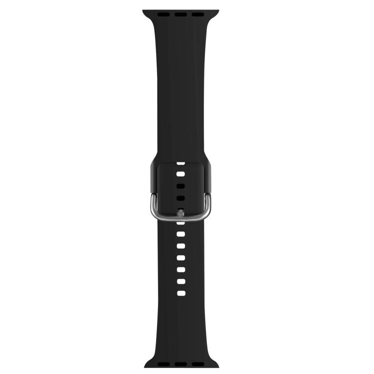 For Apple Watch 46mm / 49mm / 45mm / 44mm Kalebol Metal Pin Buckle Silicone Watch Band(Black) - Watch Bands by Kalebol | Online Shopping South Africa | PMC TechLife | Buy Now Pay Later Mobicred
