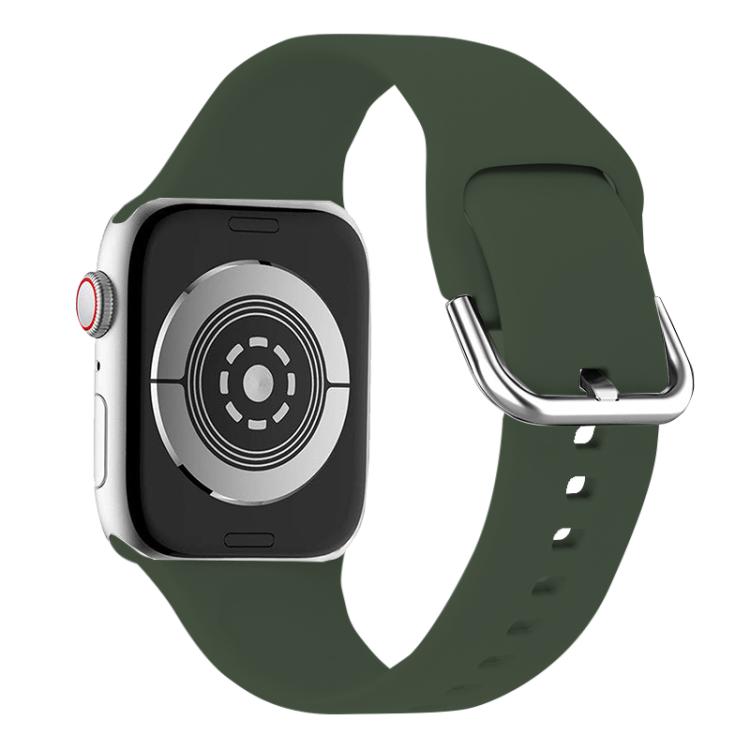 For Apple Watch 46mm / 49mm / 45mm / 44mm Kalebol Metal Pin Buckle Silicone Watch Band(Army Green) - Watch Bands by Kalebol | Online Shopping South Africa | PMC TechLife | Buy Now Pay Later Mobicred