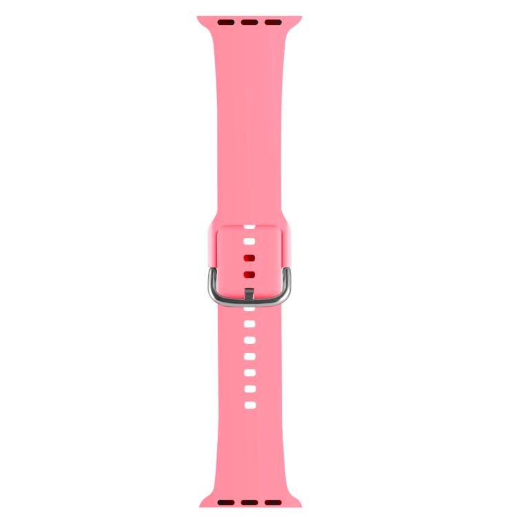 For Apple Watch 46mm / 49mm / 45mm / 44mm Kalebol Metal Pin Buckle Silicone Watch Band(Bright Pink) - Watch Bands by Kalebol | Online Shopping South Africa | PMC TechLife | Buy Now Pay Later Mobicred