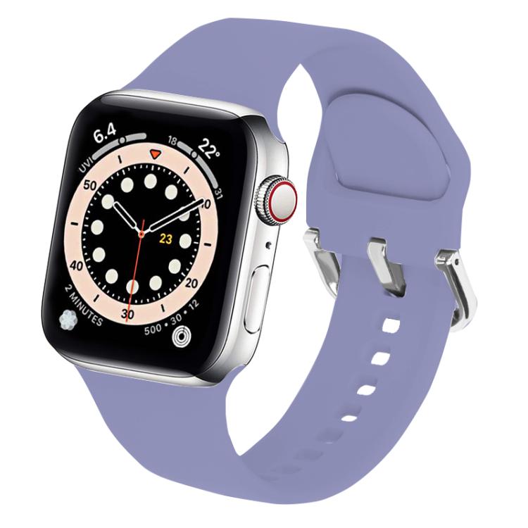 For Apple Watch 46mm / 49mm / 45mm / 44mm Kalebol Metal Pin Buckle Silicone Watch Band(Lavender) - Watch Bands by Kalebol | Online Shopping South Africa | PMC TechLife | Buy Now Pay Later Mobicred